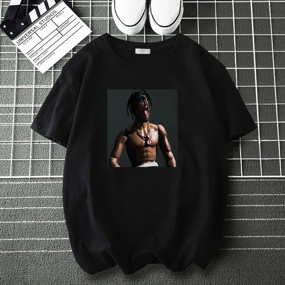 

Футболка Мужская/женская из хлопка, брендовая Повседневная Свободная рубашка в стиле хип-хоп, с принтом Тревиса Скотта, функо попа, музыкаль...