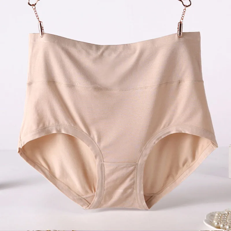 

High Waist Plus Size Briefs For Women Bamboo Fiber Panties Seamless Lingerie Underwear