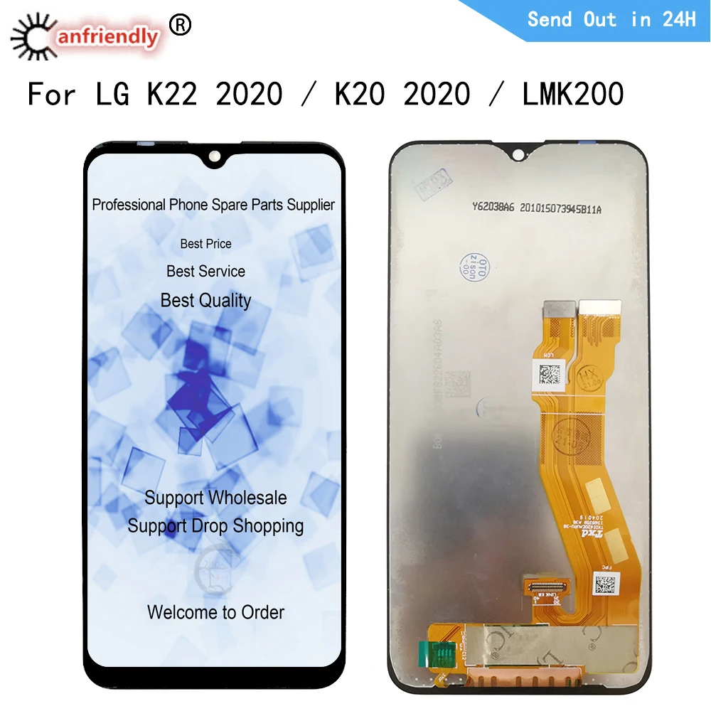 

6.2" IPS LCD For LG K22 K20 (2020) LMK200Z LMK200E LMK200B LM-K200 LCD Display Touch panel Screen Digitizer With Frame Assembly