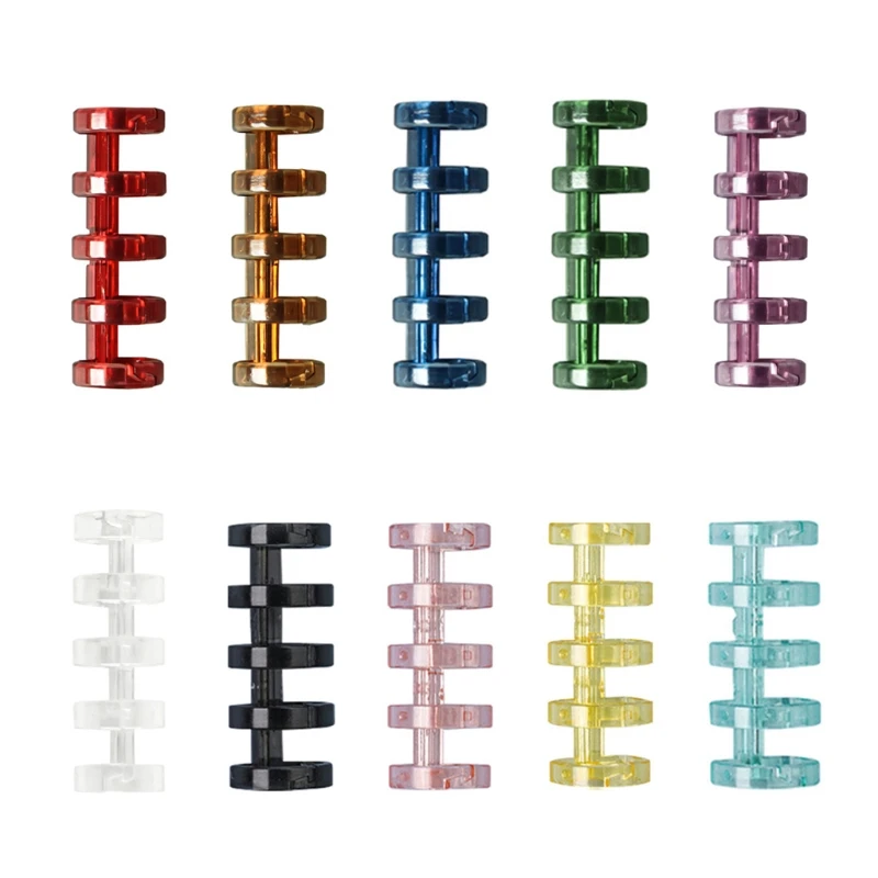 

2022 New 10Pcs 5-ring Binding Coil Binding Comb Clip Closure Open for Loose-leaf Notebook