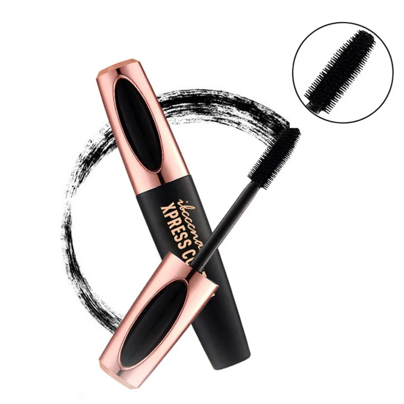 4D шелковое волокно ресниц тушь для наращивания макияж черный водонепроницаемый