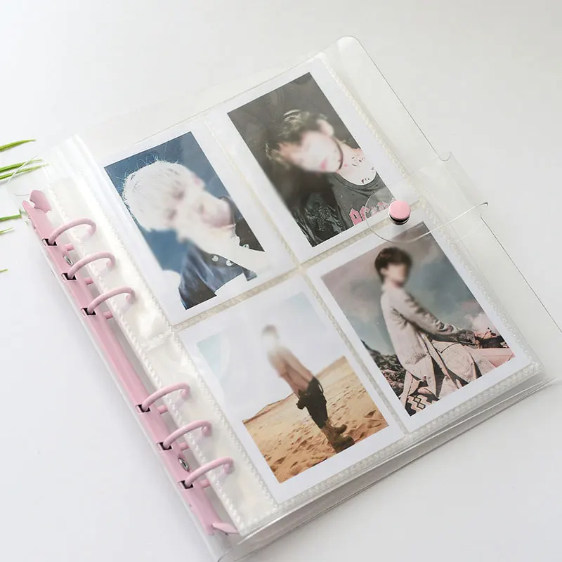 

3/5 Inches Transparent Sequins Photo Album Large Capacity Loose Leaf Photo Holder Plug-in Card Holder Fashion Business Card Bag