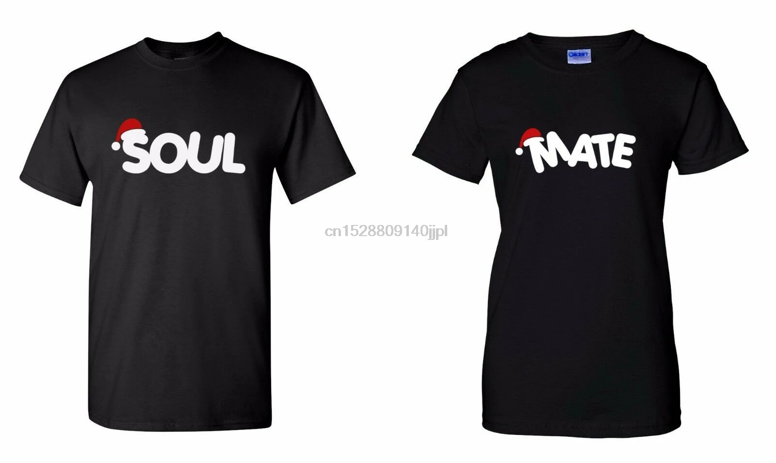 Рождественские Забавные футболки для пары подарочные с надписью Soul mate