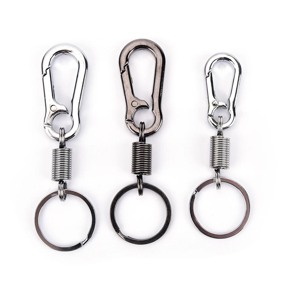 

High Quality steel Buckle carabiner keychain Waist Belt Clip anti-lost buckle hanging retractable keyring outdoor tools