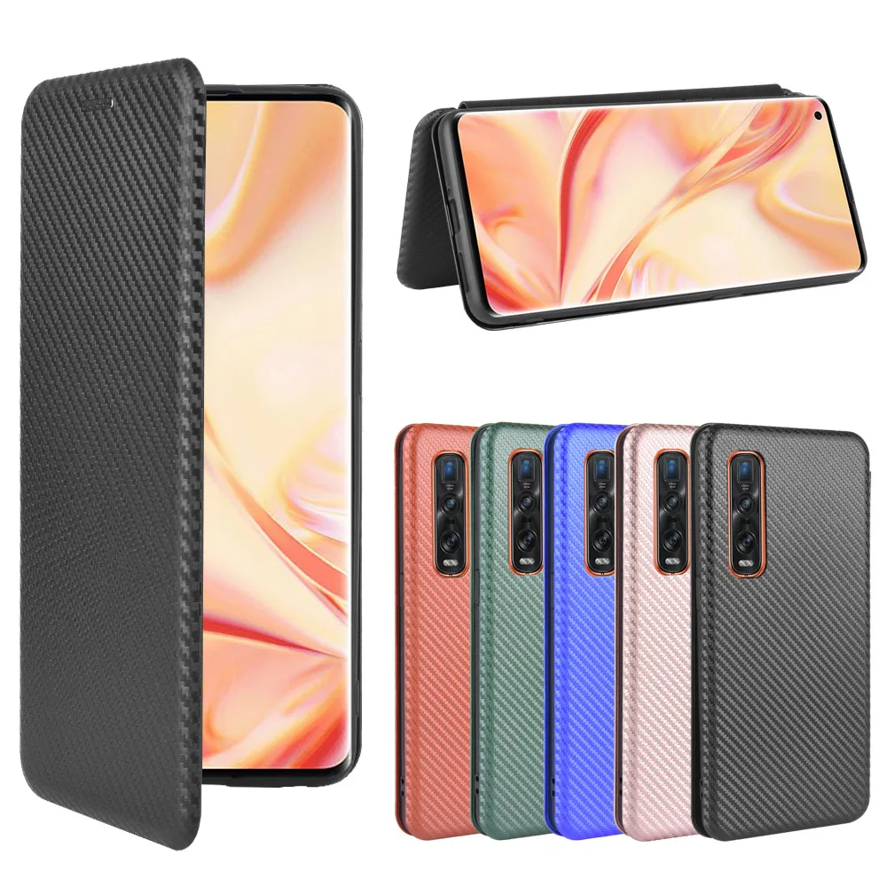 

Роскошный кожаный флип-чехол для телефона из углеродного волокна PC + TPU для OPPO Find X2 Pro, чехол для OPPO Find X2 X 2 Pro Lite Neo