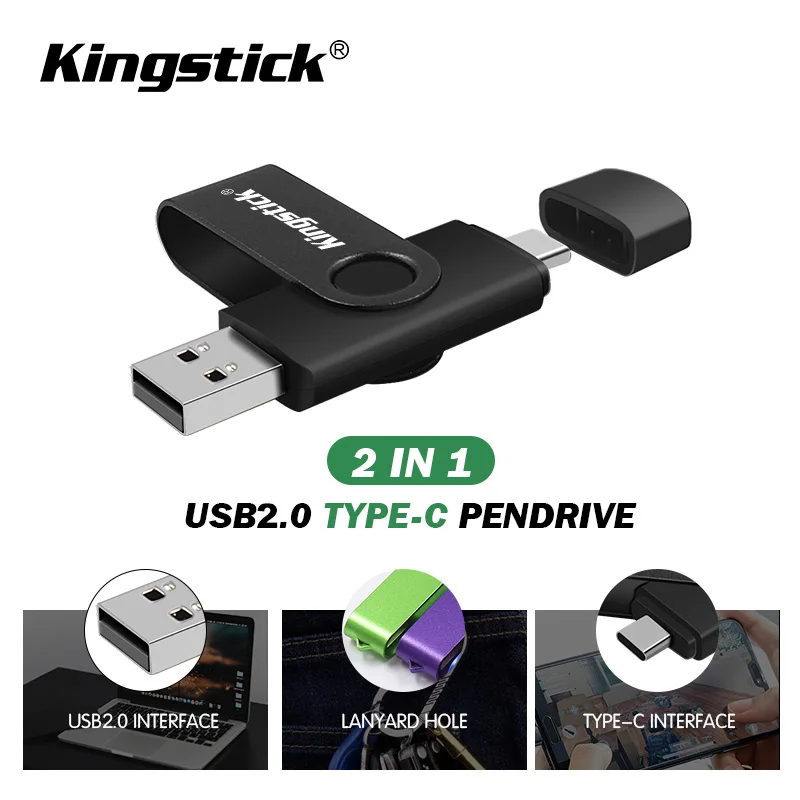 USB флеш накопитель для смартфонов Android type c 64 ГБ 32 OTG 2 0 металлическая карта памяти 16