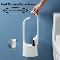 silicone brush head toilet brush 2 brushes bo dead ends toilet brush household wall hanging creative bathroom cleaning