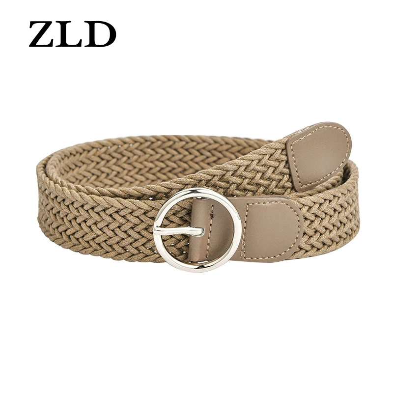 ZLD New ladies round pin buckle belt fashion Retro twist wax rope weaving decoration belts women All-match clothing with belt