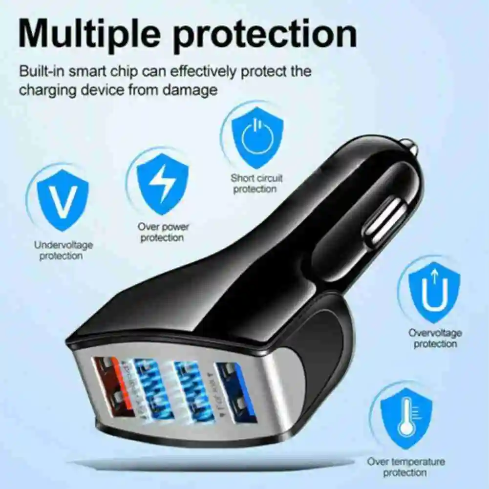 

Port Car Charger For Fast Charging 3.0 Dual USB Adapter 30W For IPhone Samsung Xiaomi Mobile Phone