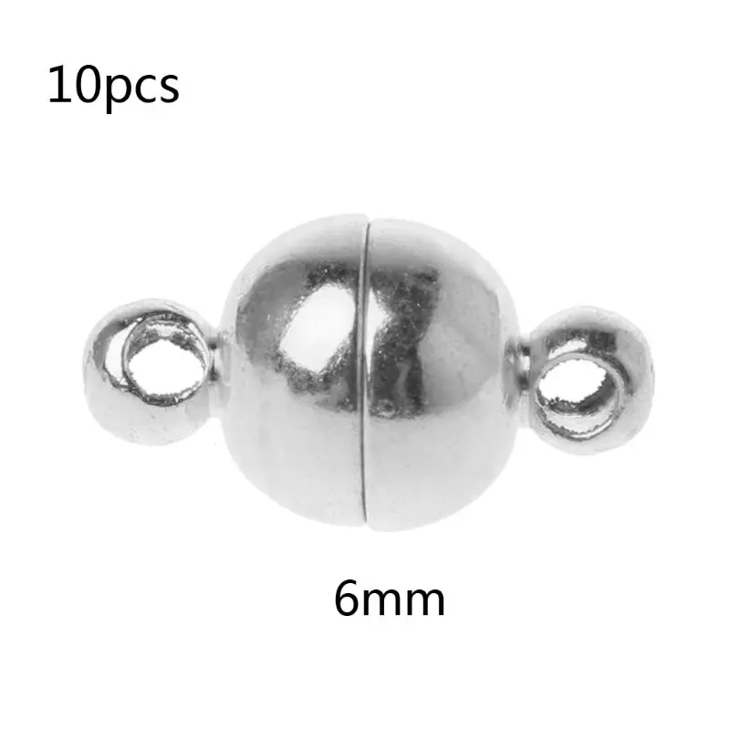 

10pcs Stainless Steel Ball Shape Magnetic Clasp Converter for Jewelry Making R2LE