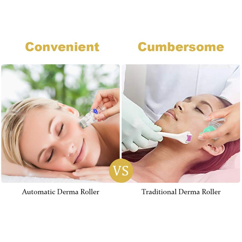 Роликовый массажер для лица Дерма Ролер Derma Roller 0.25mm титан Способствует выработке