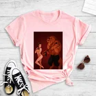 Новая футболка с принтом Красавица и чудовище, розовая Летняя Повседневная футболка в стиле Харадзюку с любовью, топы с коротким рукавом, футболки, женская футболка