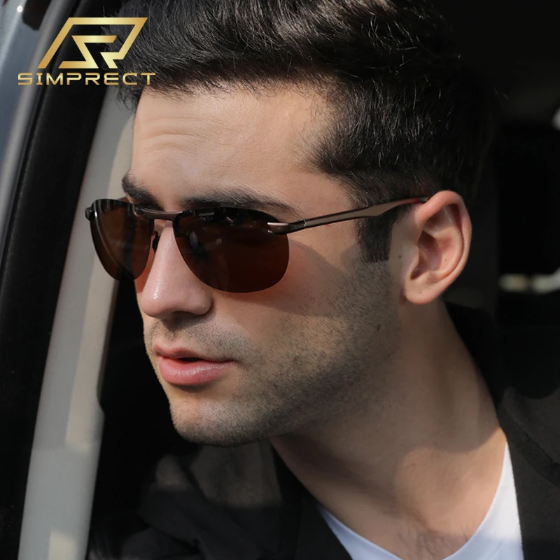SIMPRECT 2020 TR90 поляризационные очки солнцезащитные мужские мода ретро пилот