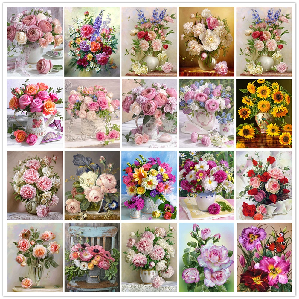 Полностью своими руками алмазная живопись в виде цветка пиона 5D Алмазная вышивка