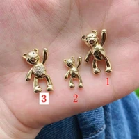 10pcshot selling zircon pave small cute animal pendant gold plated copper lovely charms for bracelet necklace making diy
