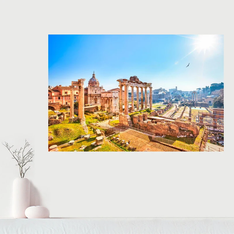 Настенный декор на заказ холст с итальянским зданием плакат тканевые настенные