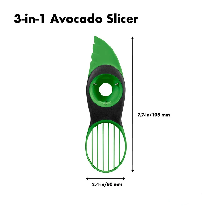Многофункциональный 3-в-1 авокадо Slicer Ши нож для удаления сердцевины и нарезания масло машина для очистки фруктов от кожуры или кожицы резак целлюлозно-сепаратор Пластик Ножи кухонная утварь для овощей