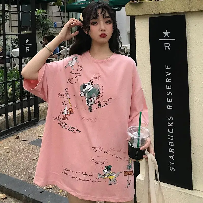 Женская футболка Ins EURO летняя с круглым вырезом и короткими рукавами в английском