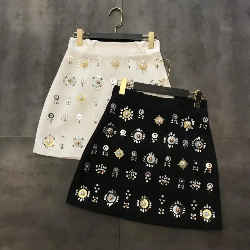 Весна 2019 новинка стразы Цветочная юбка с блестками|Женские юбки| |