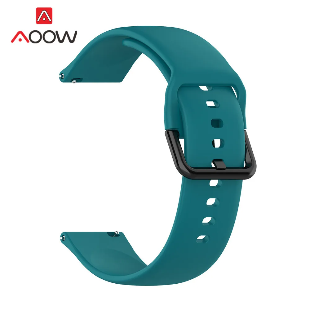 Green AOOW 20 мм ремни для samsung Galaxy Active 2 R830 R820 R500 Spor черный браслет с пряжкой ремешок для Galaxy Watch 42 мм gear S2 - Цвет ремешка: Green