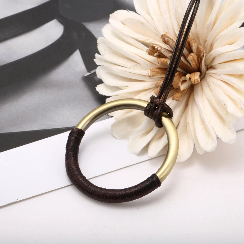 Женское Ожерелье модное простое длинное из кожзаменителя 80 см | Украшения и