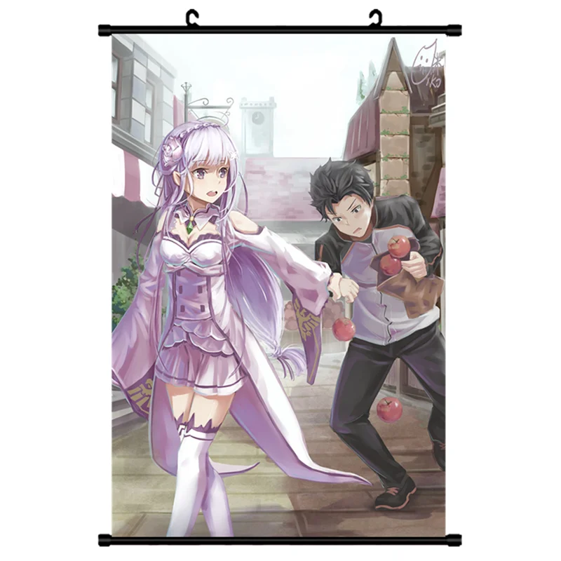 Японские Аниме декоративные картины Re Zero kara Hajimeru Isekai Seikatsu Emilia & Rem beатрис домашний