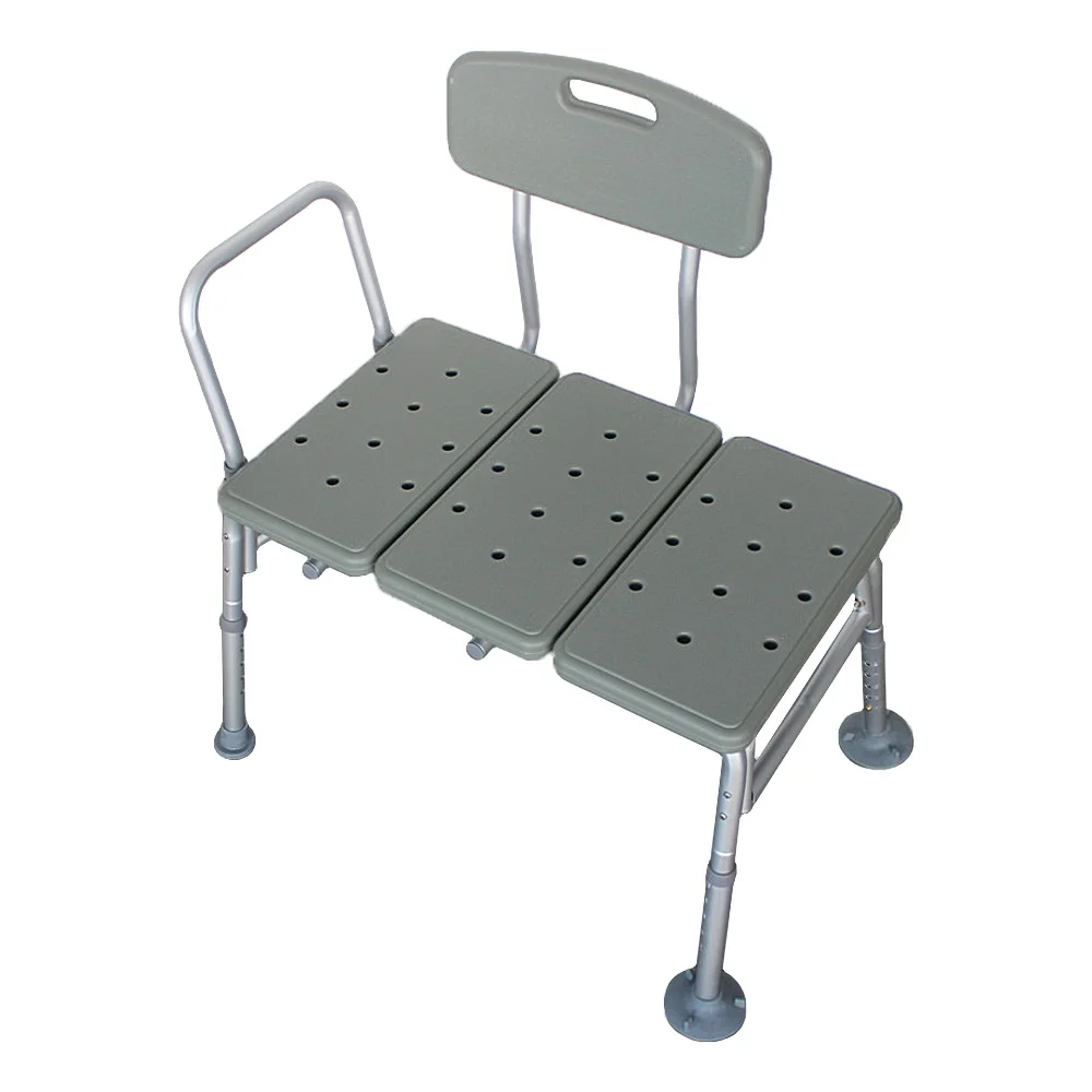 【US Warehouse】Blow Molding Plates Aluminium Alloy Elderly Bath Chair Gray