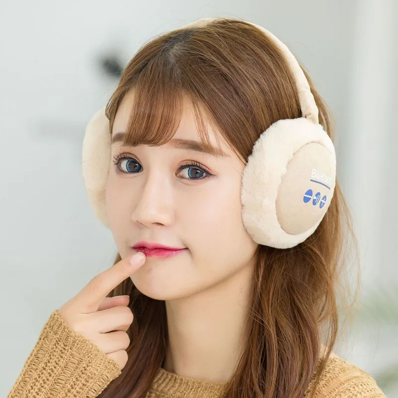 Bluetooth-гарнитура с басами теплые плюшевые Беспроводные Наушники Hi-Fi мягкая