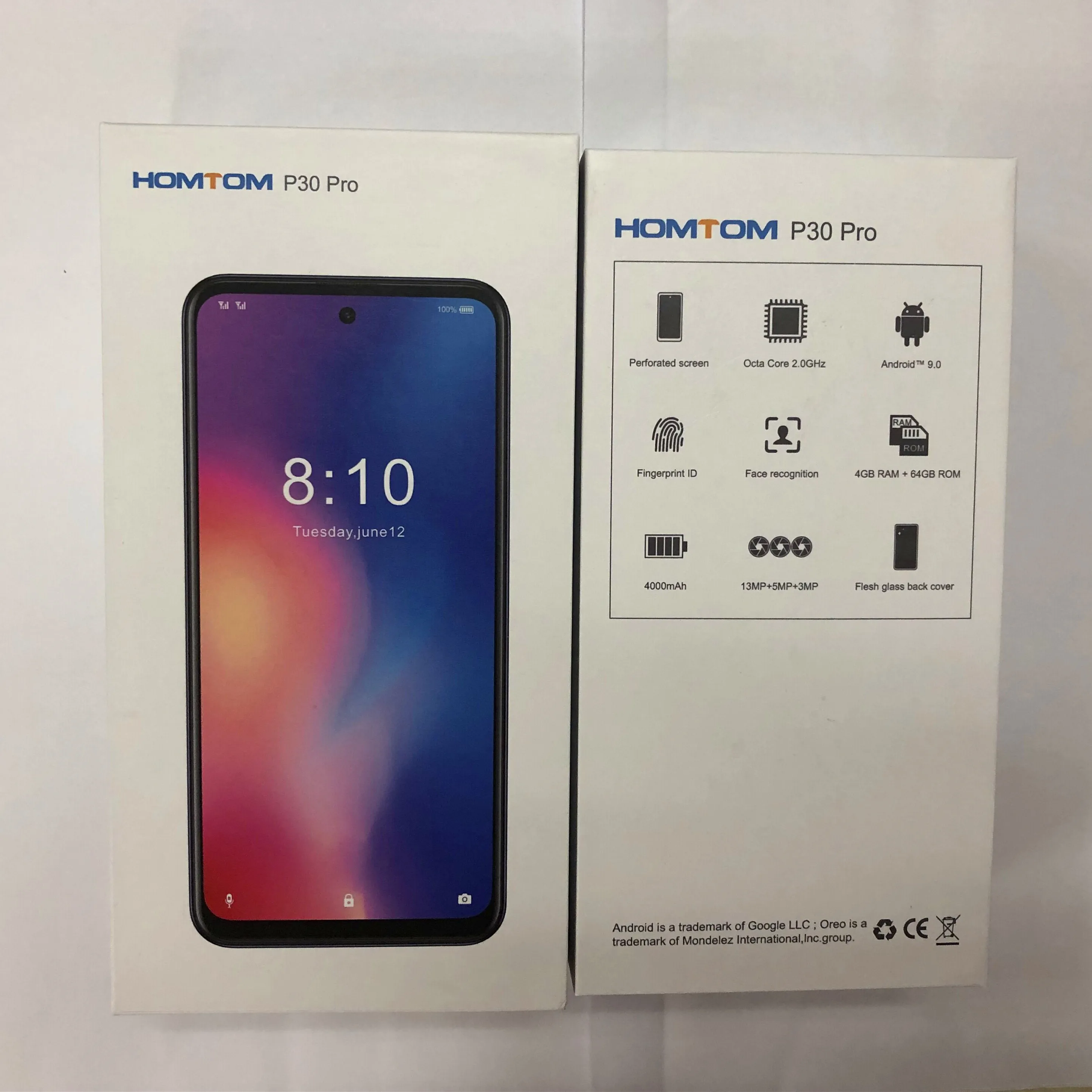 Глобальная версия HOMTOM P30 pro MT6763 Восьмиядерный 4 Гб 64 Гб Смартфон 6,41 дюймов Android 9,0 задняя 13 МП Тройная камера мобильный телефон