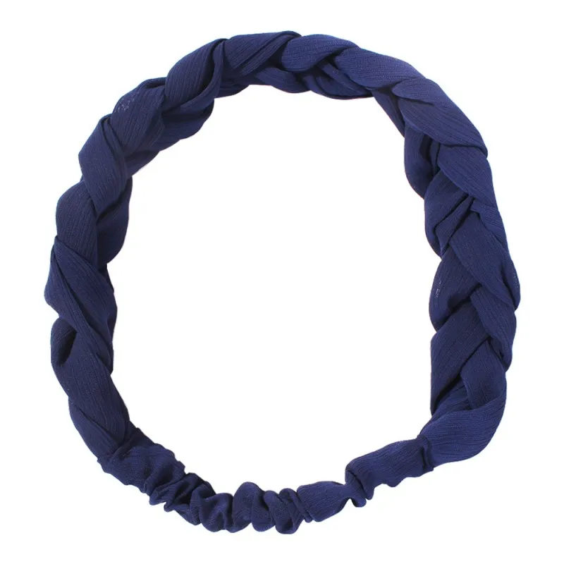 blue Корейская Вельветовая Толстая крученая повязка на голову, хлопковая плетеная повязка на голову с узлом, тюрбан, галстук, головные уборы, винтажные женские аксессуары для волос F10941 - Окраска металла: blue