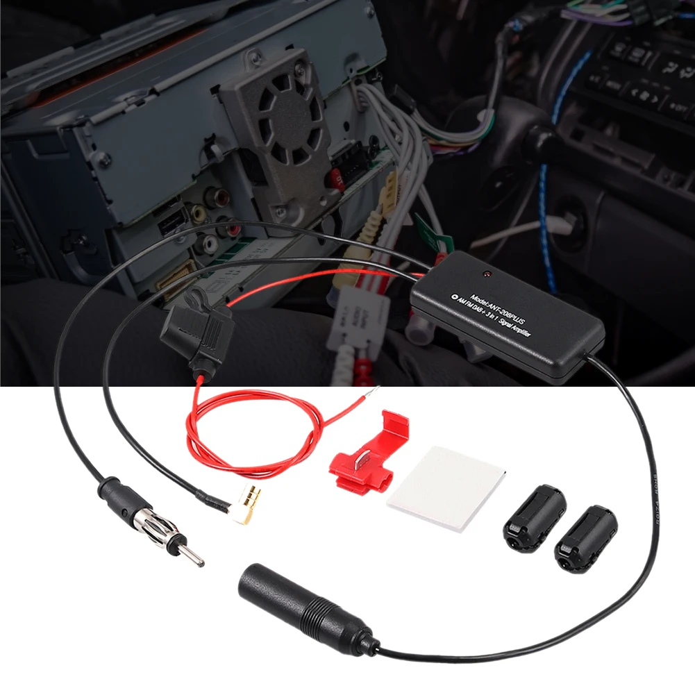 

3 in 1 FM Signal Amplifier Anti-interference Car Antenna Radio Universal FM Booster Amp Automobile Parts