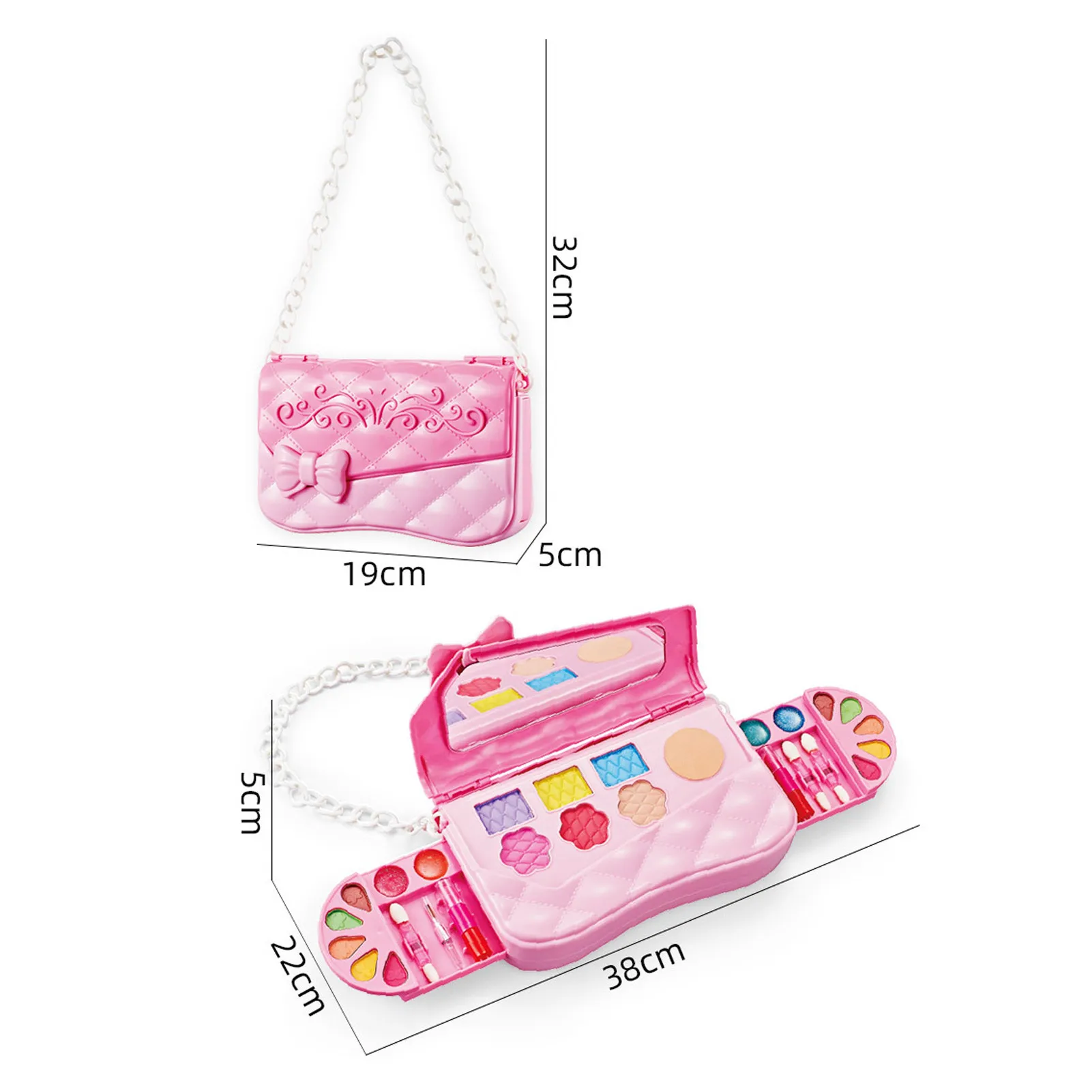 

Girls Pretend Play Cosmetic Bag Beauty Salon Toys Girls Makeup Tool Kit Washable Pretend Play Toys