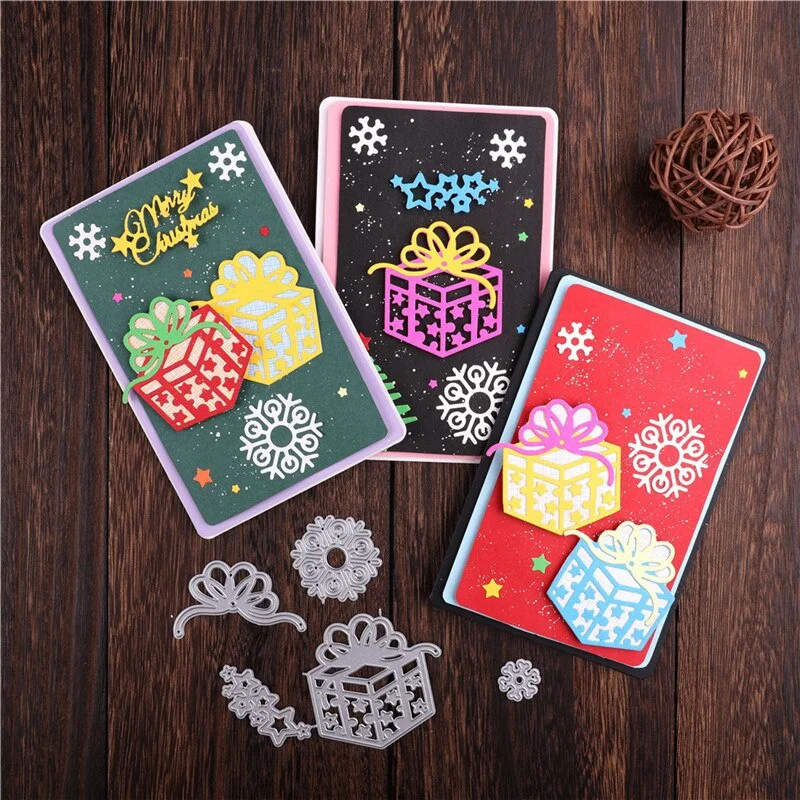 

Lngclown подарок на день рождения коробка металлический Трафаретный вырубной штамп Скрапбукинг Крафт бумажная открытка ручной работы делают ш...