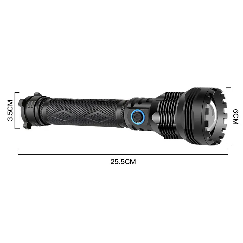 Comprar Linterna Con Zoom Y Luz Potente Para Exteriores, P70, Carga Rápida, LED De Alta Potencia, Diseñada A Prueba De Agua, Para Batería Recargable 26650