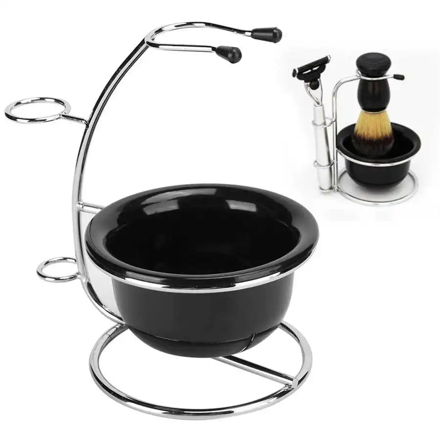 

Professional Metal Shaving Stand Holders Foaming Soap Bowl Beard Shaving Tool Set Beard Brush Holder Shaving Cleaning Supplies