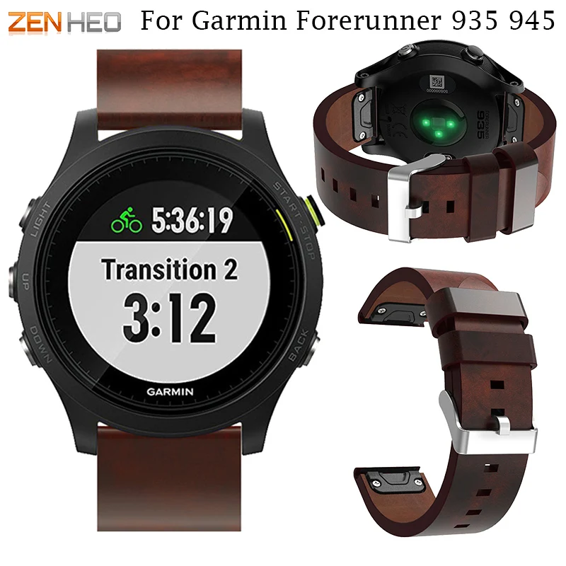 

Ремешок для Garmin Forerunner 935 945 Смарт-часы с заменой ремешка из натуральной кожи, легко снимается, 22 мм