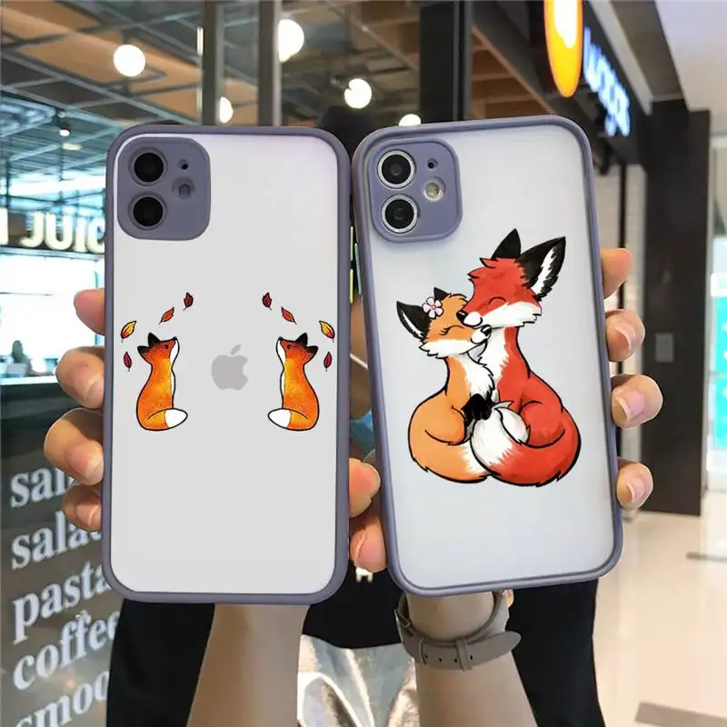 

fox animal anime Phone Case Matte Transparent for iPhone 7 8 11 12 s mini pro X XS XR MAX Plus cover funda