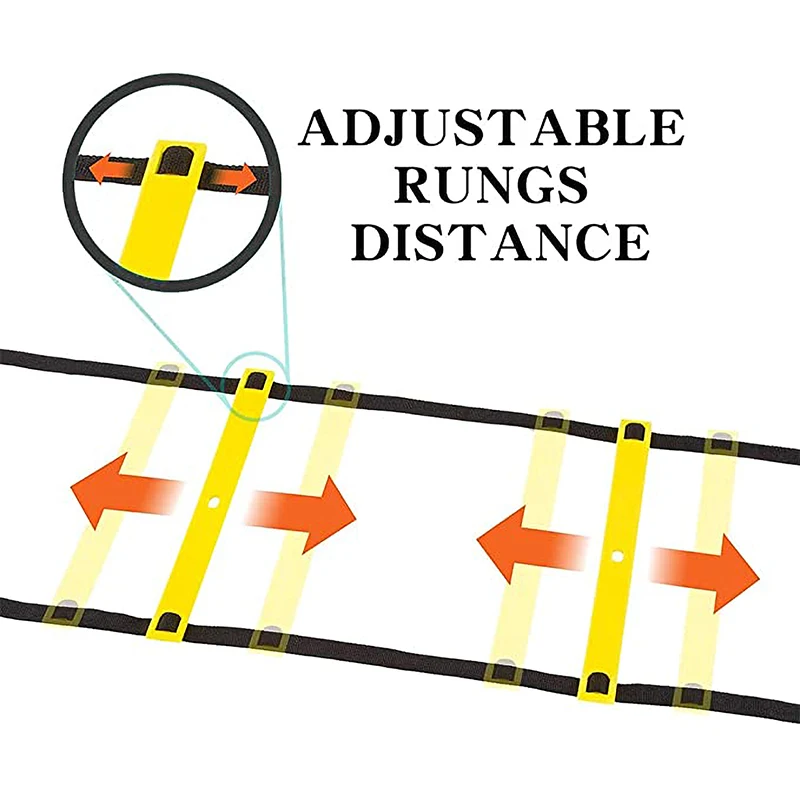 Регулируемый 6 m 12 перекладины Координационная лестница 42 дюймов Скорость