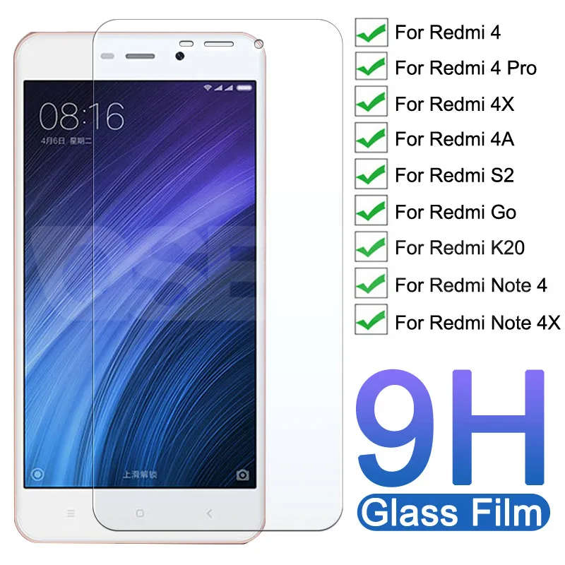 

9H Premium Tempered Glass For Xiaomi Redmi Note 4 4X Pro Screen Protector Redmi 4 Pro 4X 4A S2 Go K20 Protective Glass Film Case