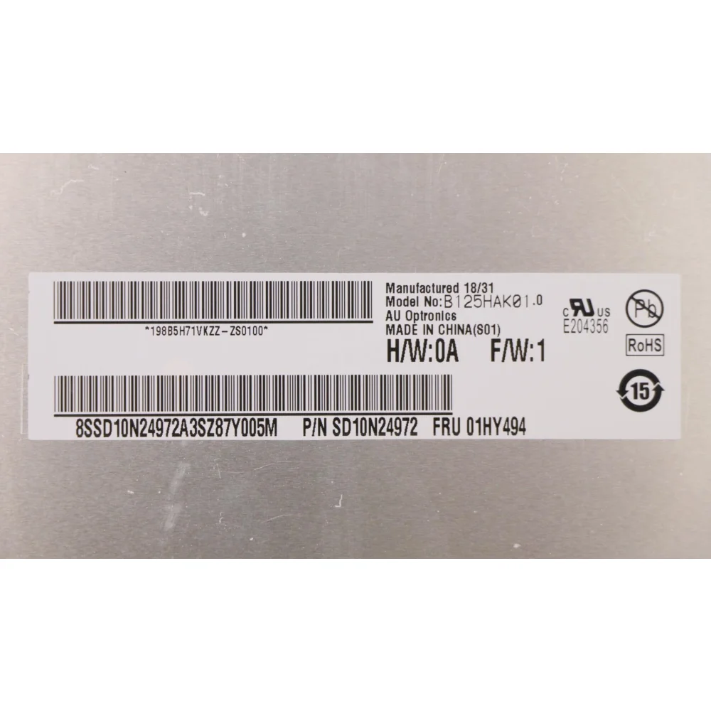 Новый Оригинальный сенсорный ЖК-экран Lenovo Thinkpad X270 12 5 FHD IPS AG 1920X1080 B125HAK01.0 FRU 01HY494 -