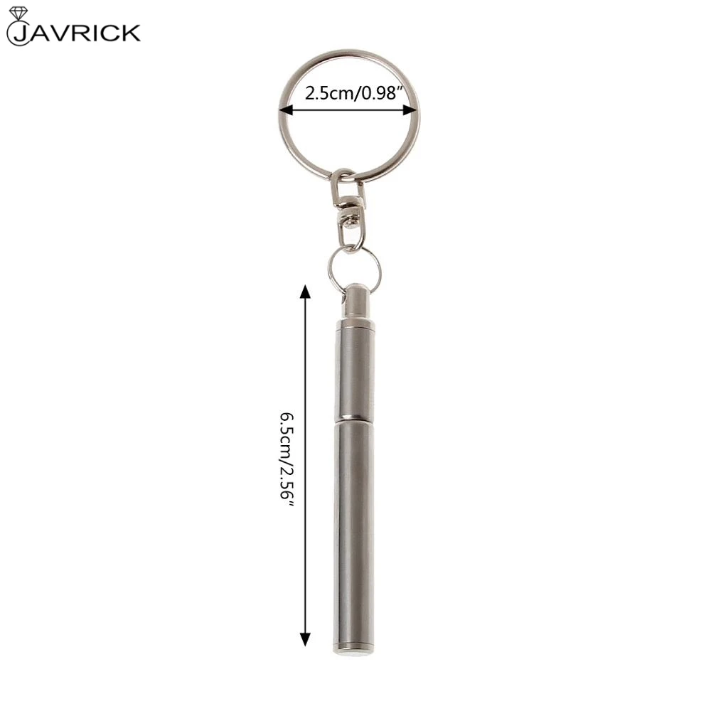 

Portable Stainless Steel Telescopic Ballpoint Pen Metal Key Ring Keychain Tools