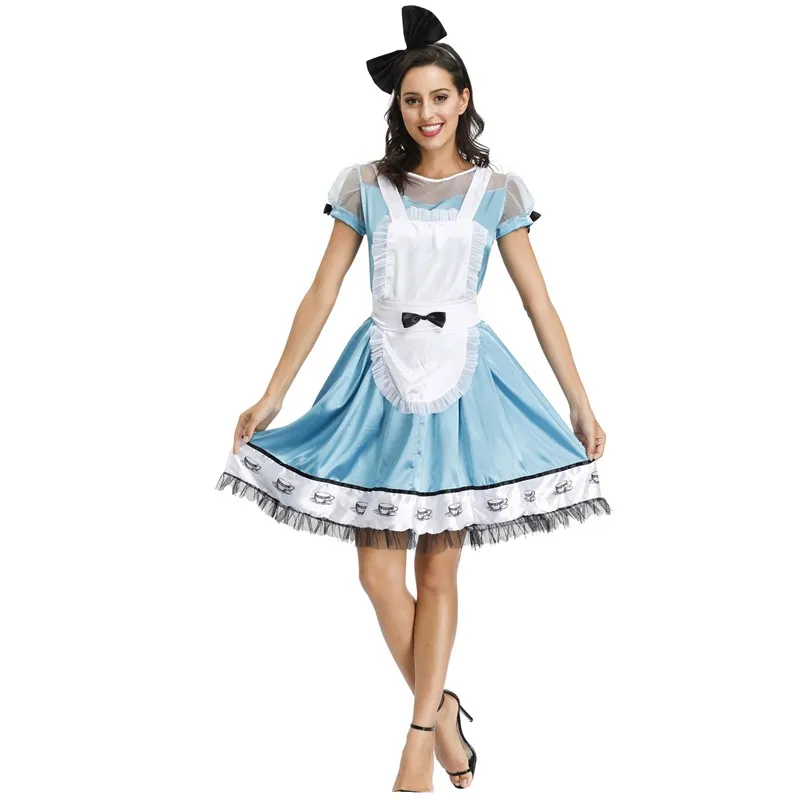 

Сексуальный взрослый женский аниме Алиса в стране чудес горничная Сисси Лолита Косплей Костюм Хэллоуин карнавальвечерние Алиса мечта маск...