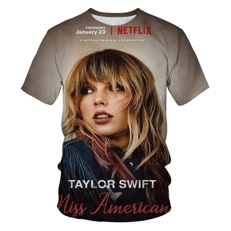 

2021 new print T-shirt sexy beauty star Men's Short Top 0 Collar The Latest
