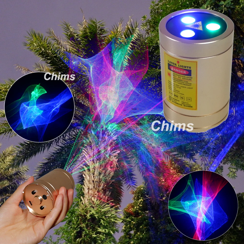 Мини-лазерная подсветка Chims проектор RGB Aurora с узорами для улицы путешествий