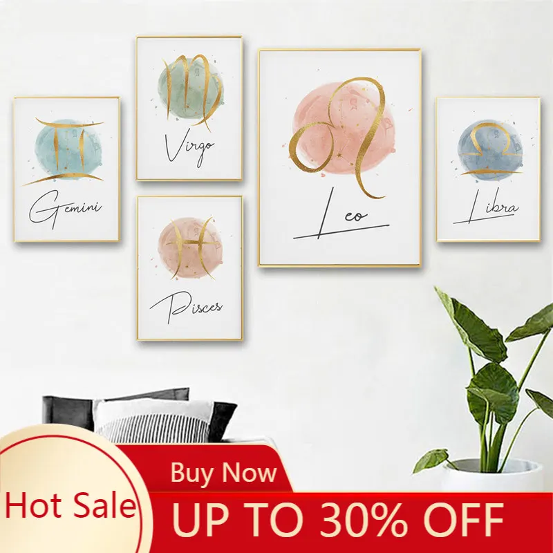 Созвездие астрономия звезды постер домашний декор холст живопись цвет воды