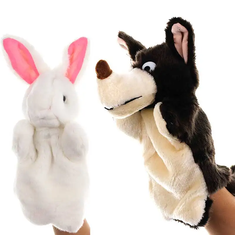 

Cute Animal Hand Puppet Adults Kids Open Mouth Education Soft Rabbit Hand Puppet Cartoon Animal Marioneta De Mano Toys DG50HP