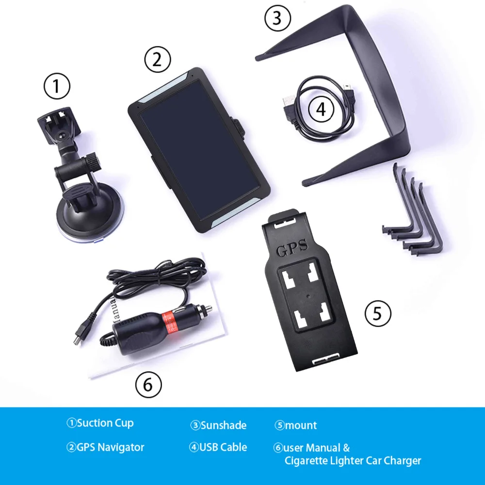 

7" Inch Android 16GB RAM512MB Car GPS Navigation Sat Na AV-IN Bluetooth WIFI FM Transmitter Free maps+Sunshade