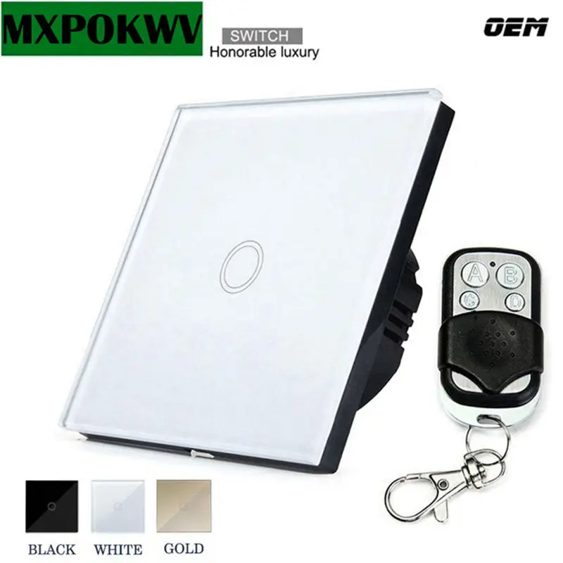 Smart RF сенсорный настенный выключатель 1 ряд способ Беспроводной дистанционного