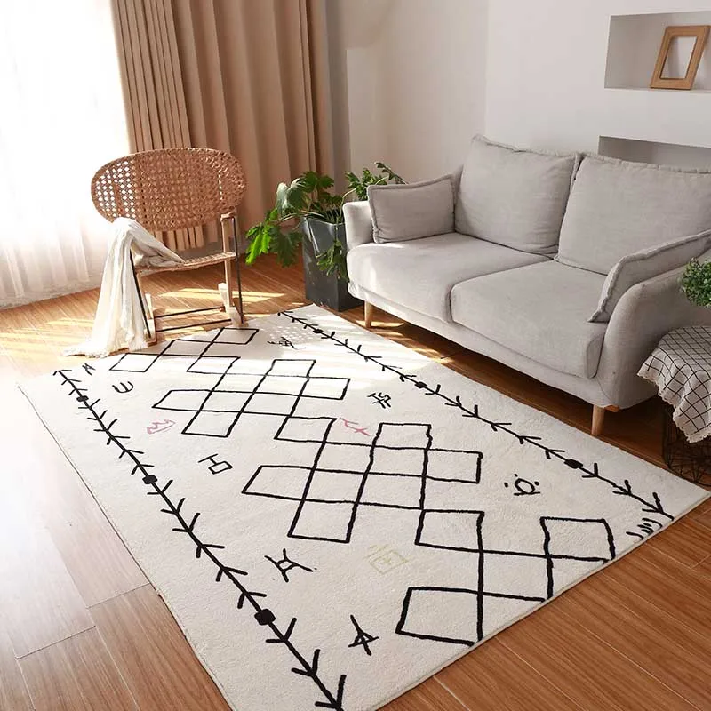 

Moroccan India Handmade Carpets For Living Room Modern Home Carpet Bedroom Sofa Coffee Geometric Nordic Table Ins Floor Rug Mat