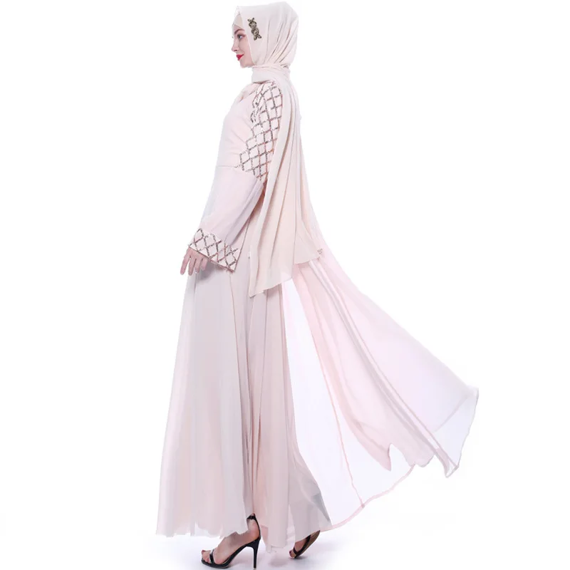 Мусульманское длинное платье размера плюс открытые длинные халаты кардиган на
